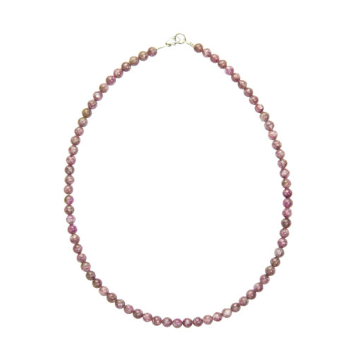 collier tourmaline rose pierres boules 6mm