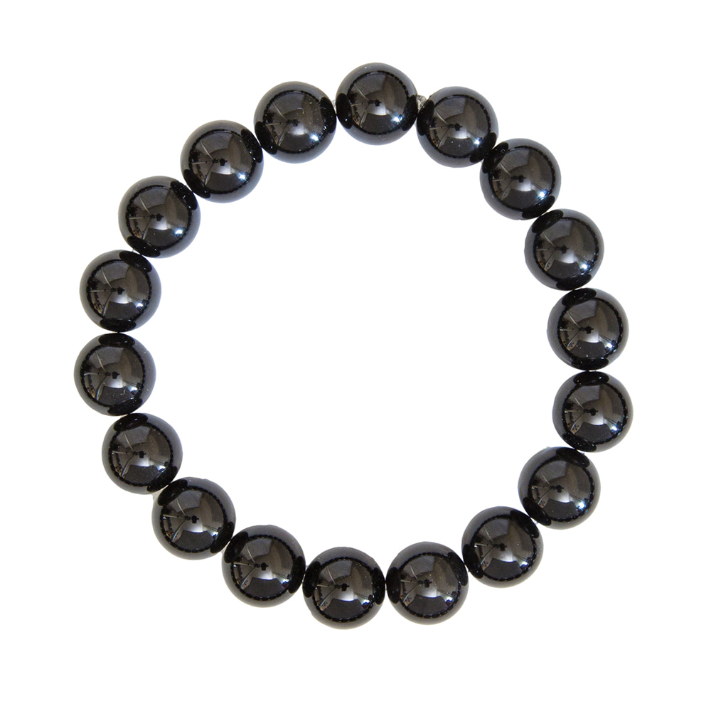 pulsera agata negra piedras bolas 10mm