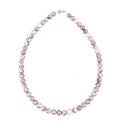 collier tourmaline rose pierres boules 8mm