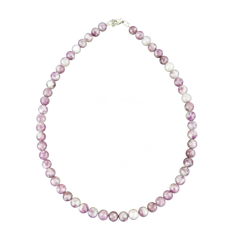 collier tourmaline rose pierres boules 8mm