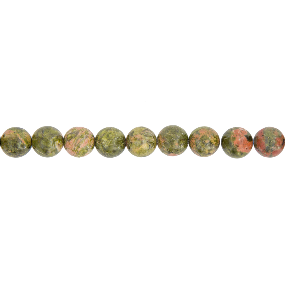 fil unakite pierres boules 10mm