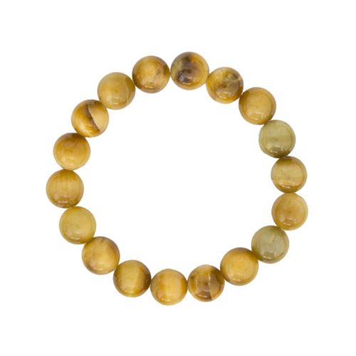 pulsera ojo de tigre dorado en piedras bolas 10mm