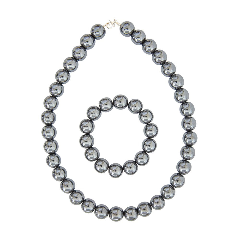 coffret hématite pierres boules 14mm