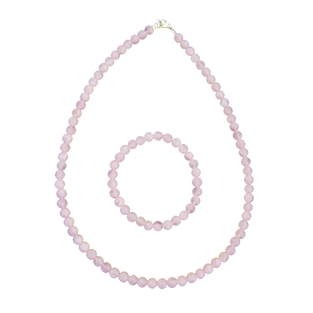 coffret quartz rose pierres boules 6mm