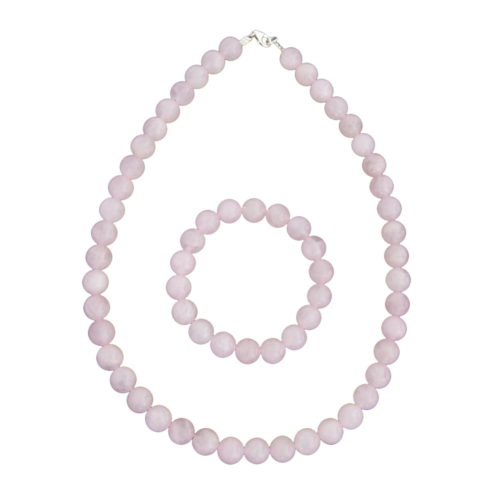 coffret quartz rose pierres boules 10mm