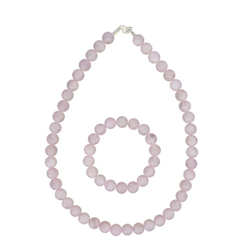 coffret quartz rose pierres boules 10mm