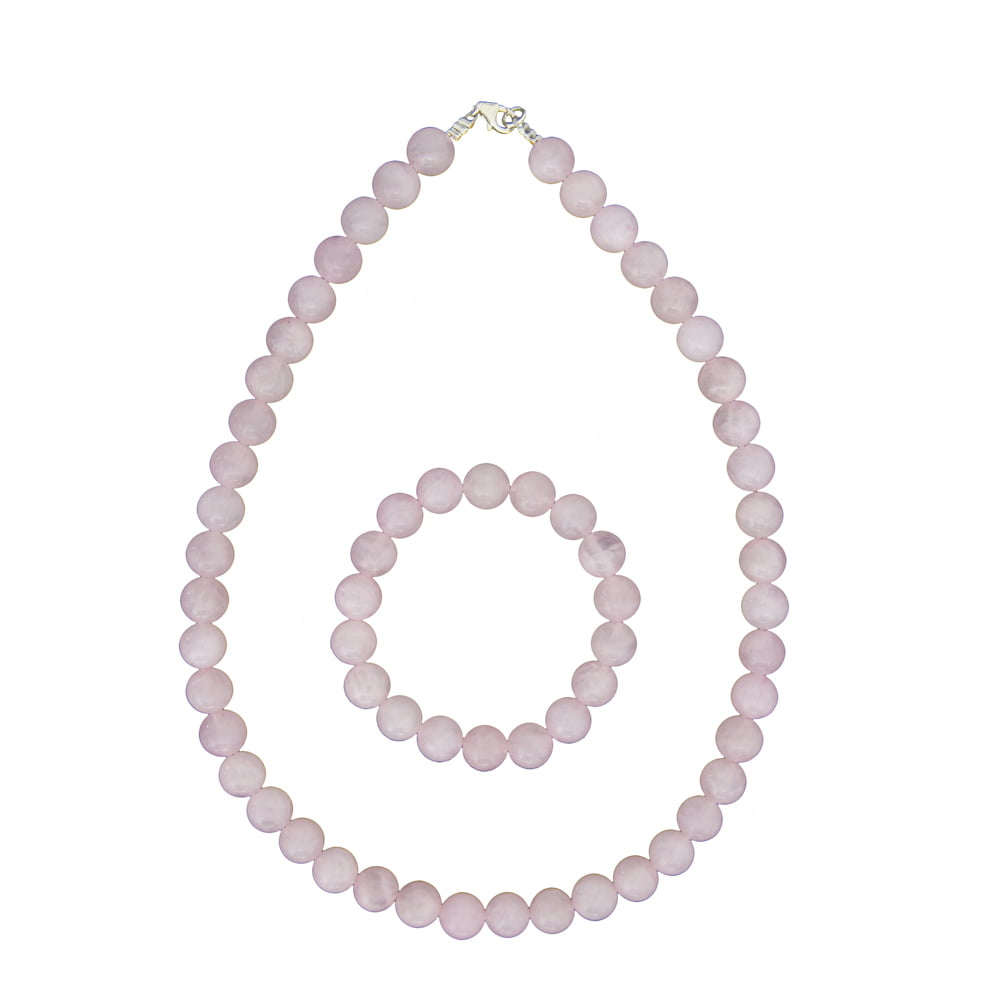 coffret quartz rose pierres boules 10mm