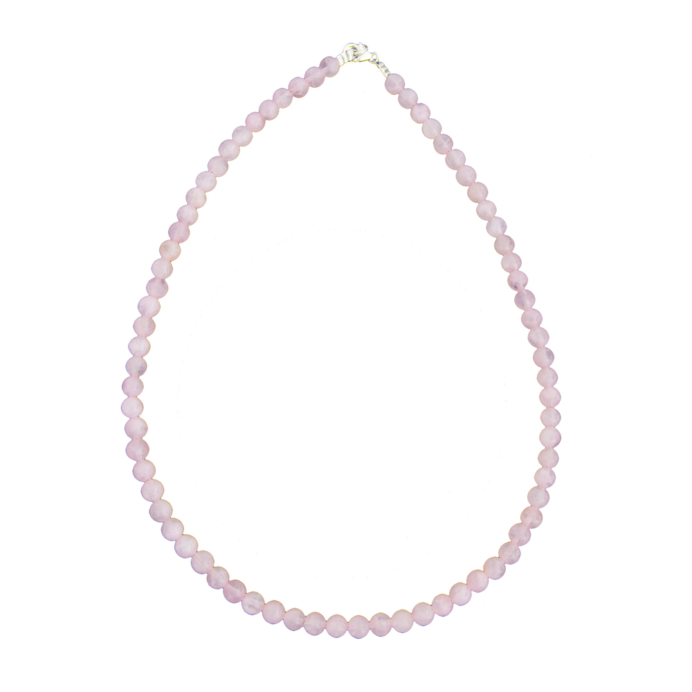 collier quartz rose pierres boules 6mm
