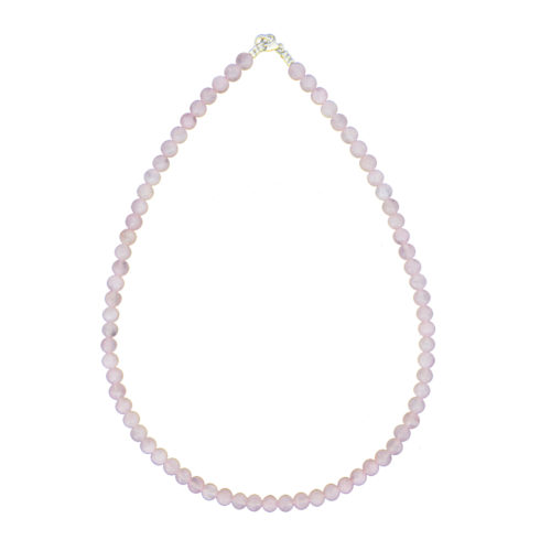 collier quartz rose pierres boules 6mm