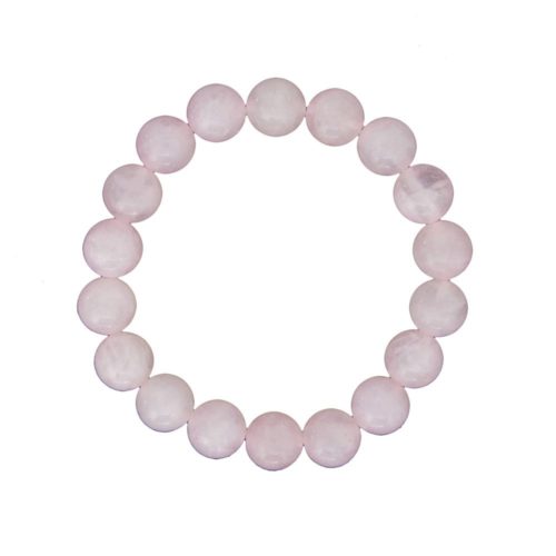 pulsera cuarzo rosa piedras bolas 10mm