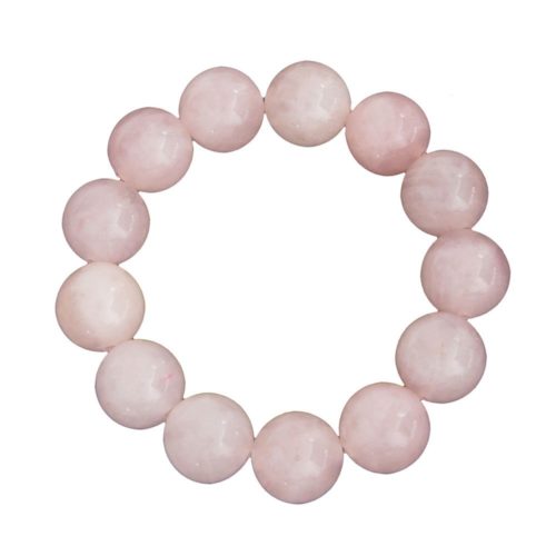 bracelet quartz rose pierres boules 14mm