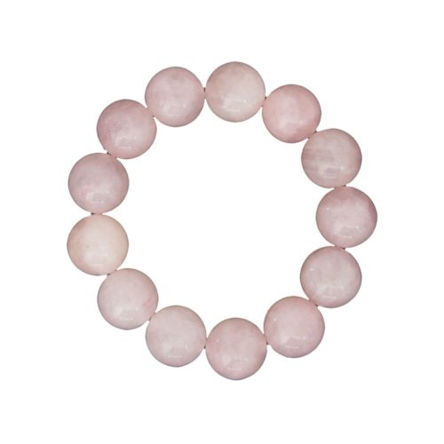 pulsera cuarzo rosa piedras bolas 14mm