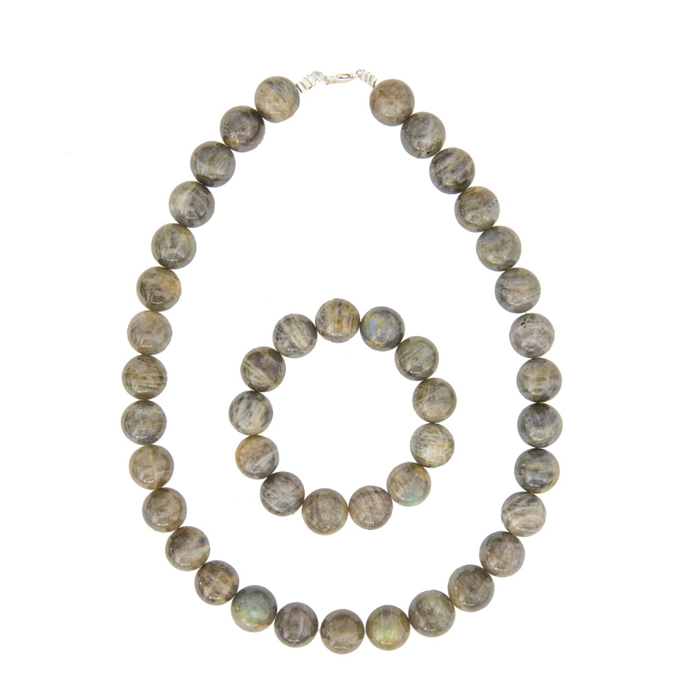 coffret labradorite pierres boules 14mm