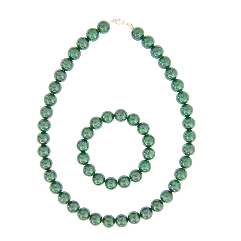coffret malachite pierres boules 12mm