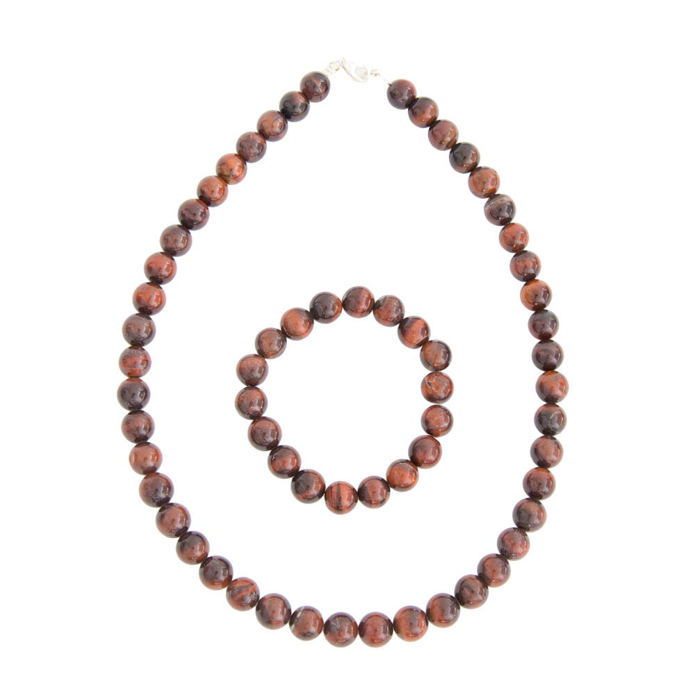 coffret oeil de taureau pierres boules 10mm