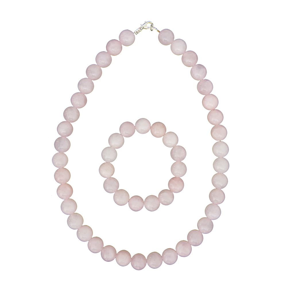 coffret quartz rose pierres boules 12mm