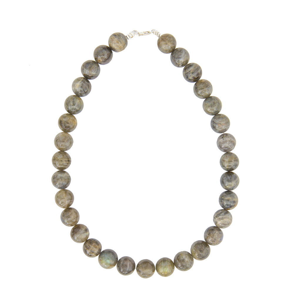 collier labradorite pierres boules 14mm