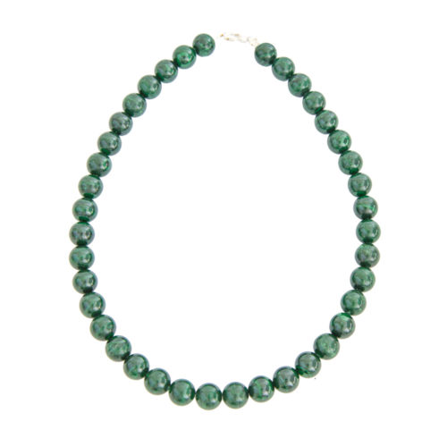 collier malachite pierres boules 12mm