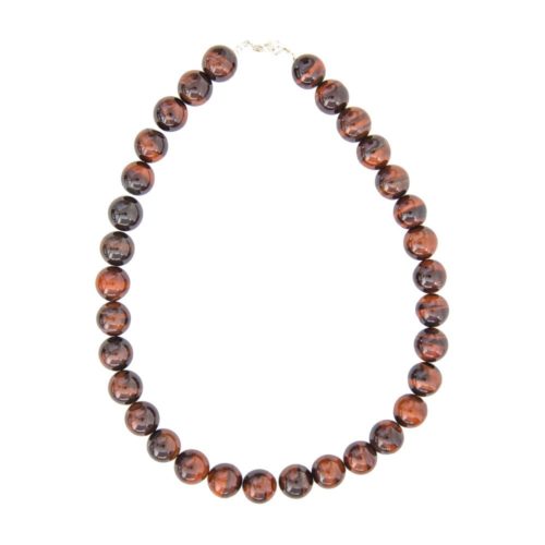 collier oeil de taureau pierres boules 14mm