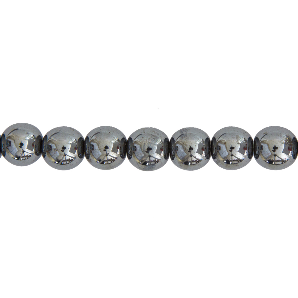 fil hématite pierres boules 14mm