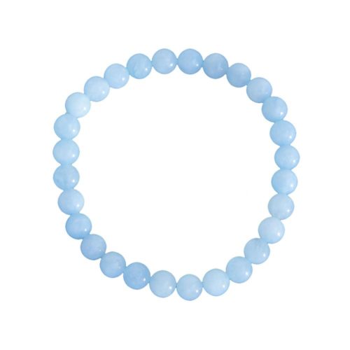 bracelet aigue marine pierres boules 6mm