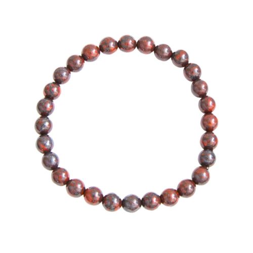 bracelet jaspe bréchique pierres boules 6mm