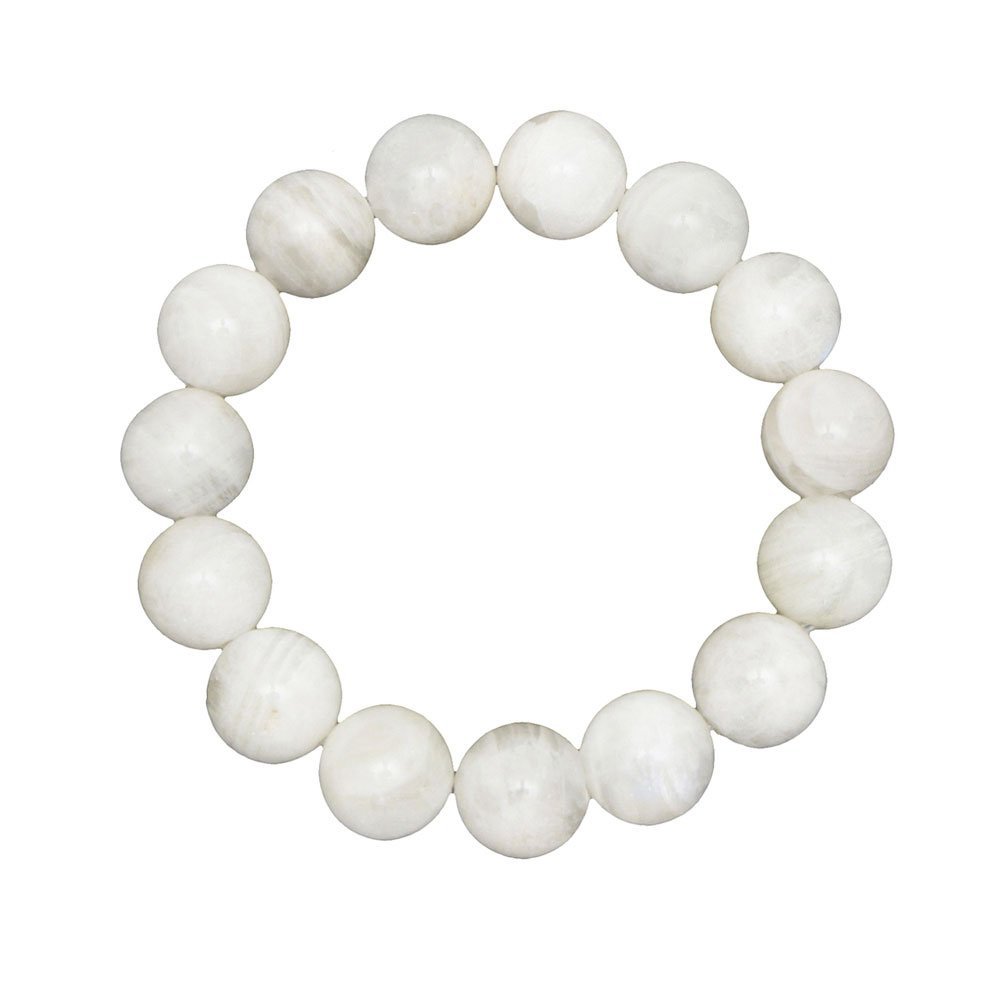 bracelet pierre de lune pierres boules 12mm