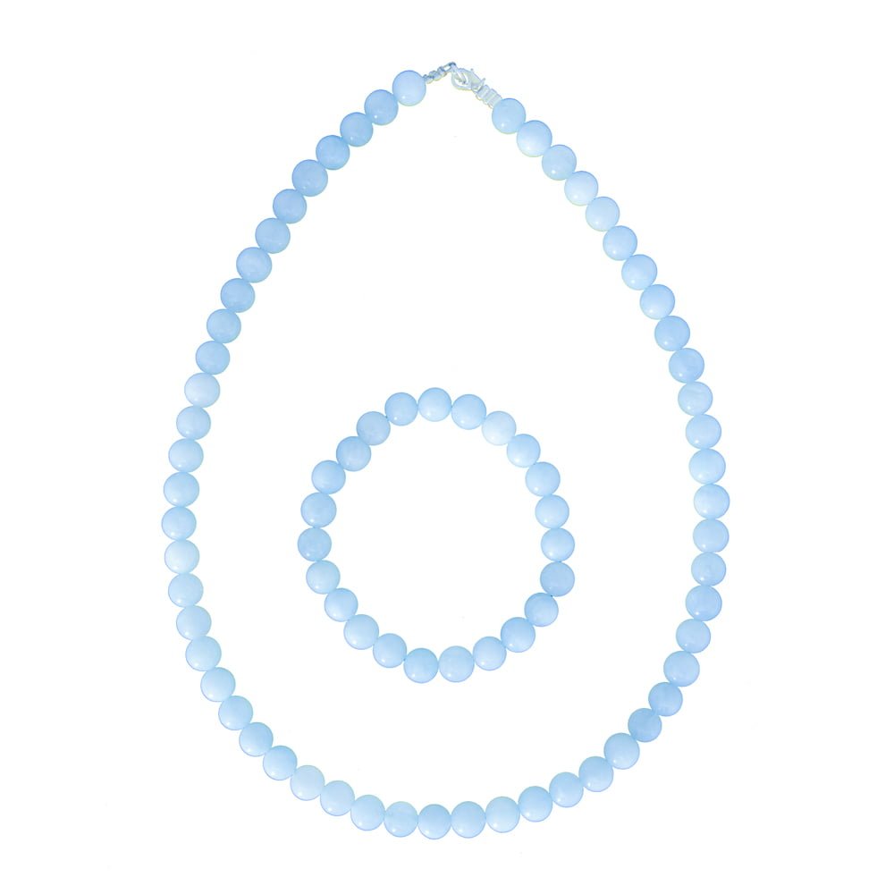 coffret aigue marine pierres boules 8mm