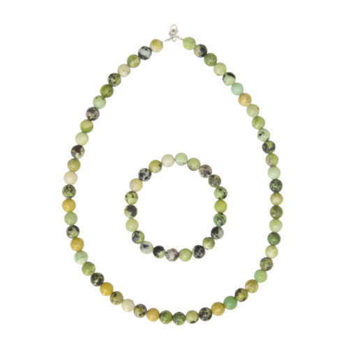 coffret chrysoprase pierres boules 8mm
