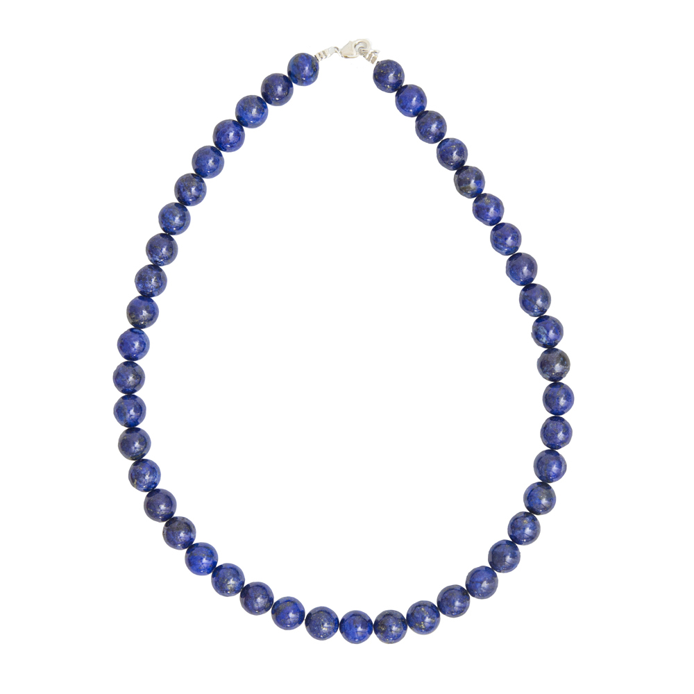 collier lapis lazuli pierres boules 10mm