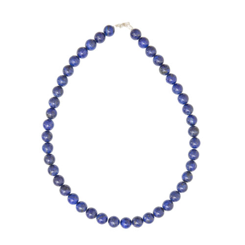 collier lapis lazuli pierres boules 10mm