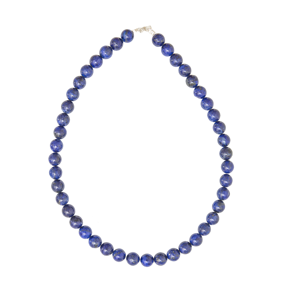 collier lapis lazuli pierres boules 10mm