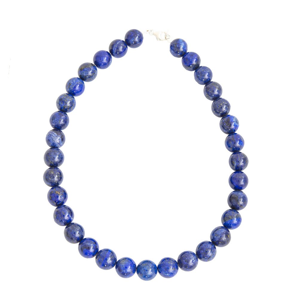 collier lapis lazuli pierres boules 14mm