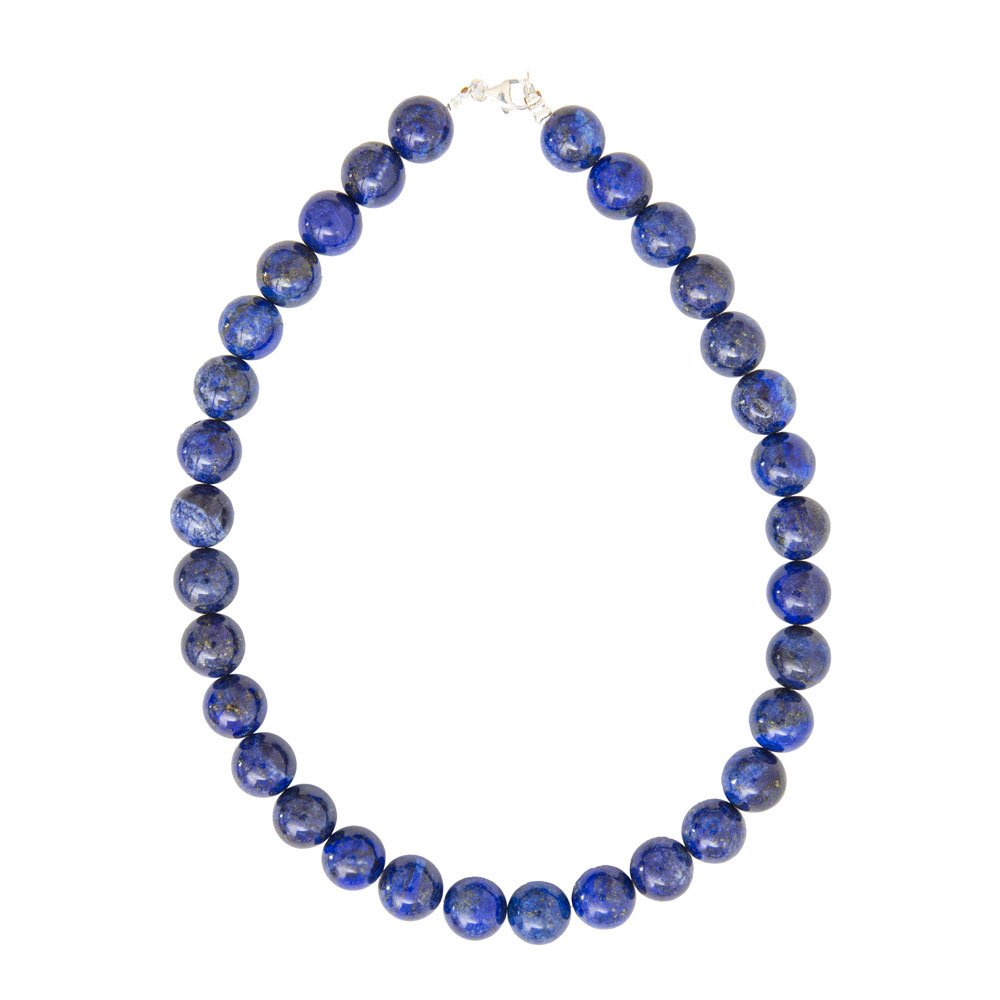 collier lapis lazuli pierres boules 14mm