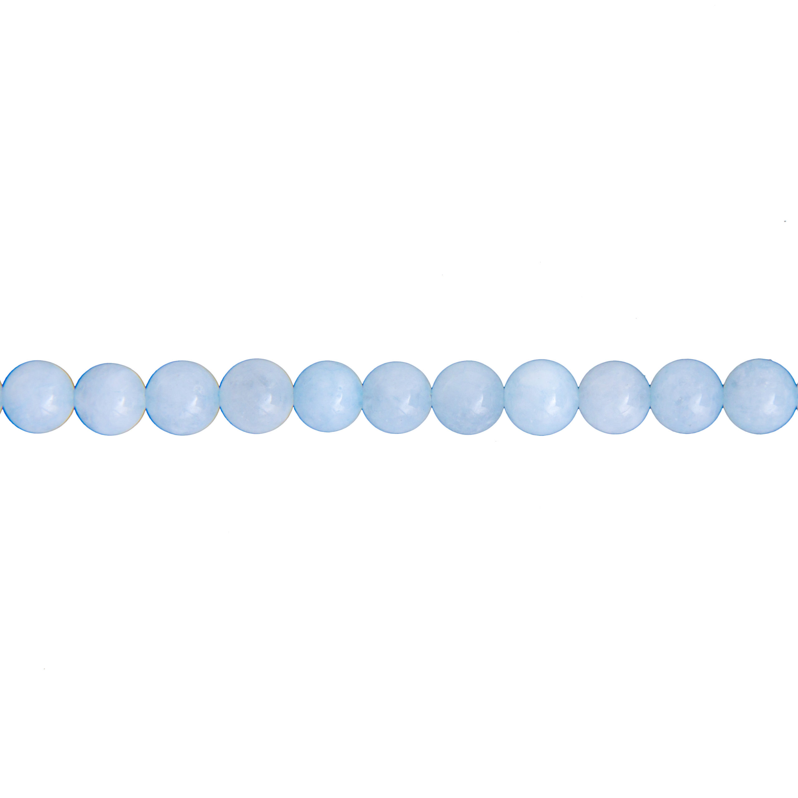 fil aigue marine pierres boules 6mm