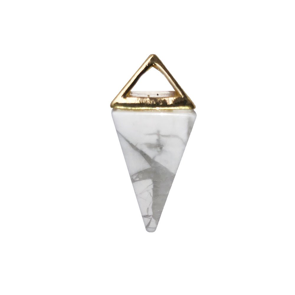 pendentif howlite pyramide or