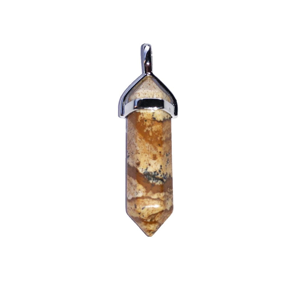 pendentif jaspe paysage pointe