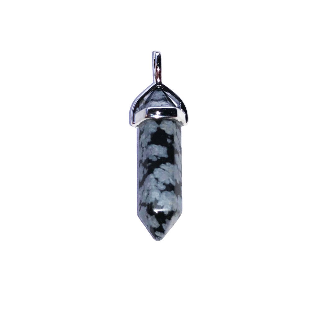 pendentif obsidienne flocon de neige pointe