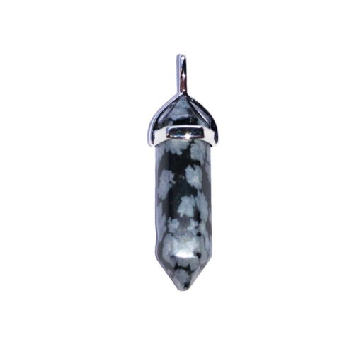 pendentif obsidienne flocon de neige pointe