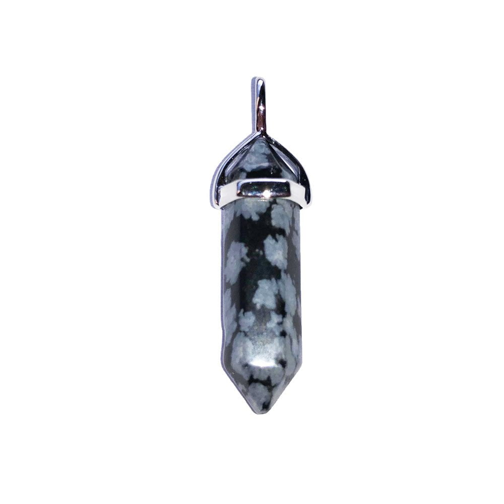 pendentif obsidienne flocon de neige pointe