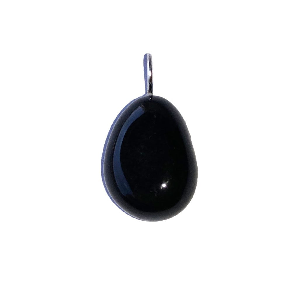 pendentif obsidienne noire pierre roulée