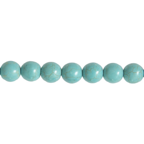 fil howlite bleue pierres boules 14mm