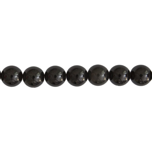 fil obsidienne noire pierres boules 14mm
