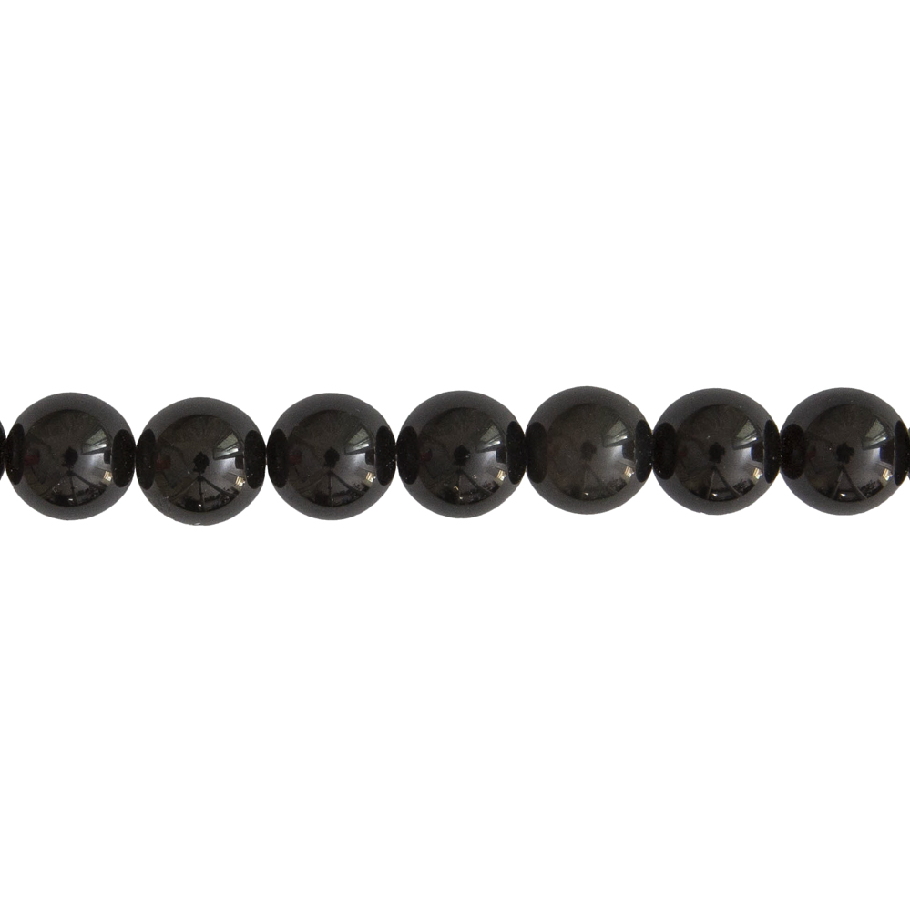 fil obsidienne noire pierres boules 14mm