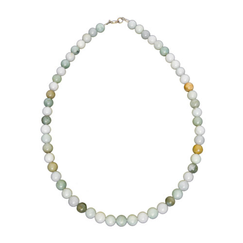 collier jade vert pierres boules 8mm
