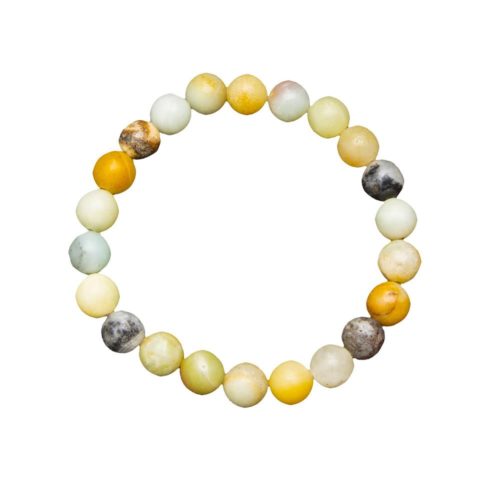bracelet amazonite multicolore pierres boules 8mm