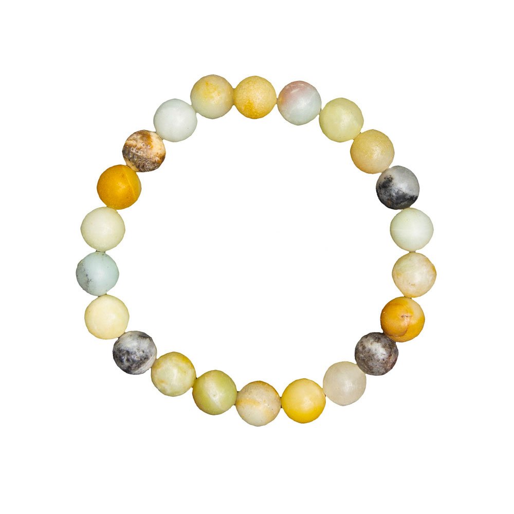 bracelet amazonite multicolore pierres boules 8mm