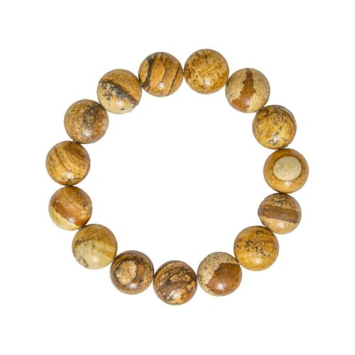 pulsera jaspe paisaje piedras bolas 12mm