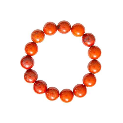 pulsera jaspe rojo piedras bolas 12mm