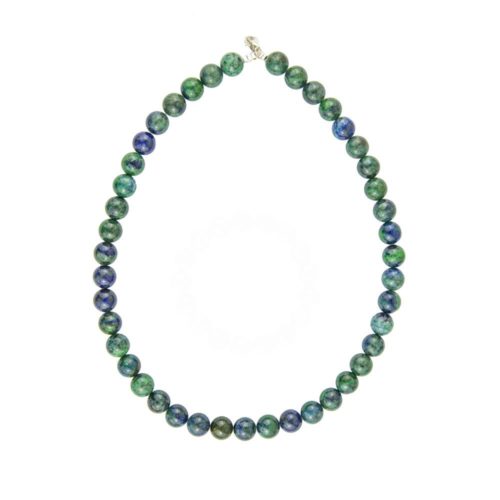 collier chrysocolle pierres boules 10mm